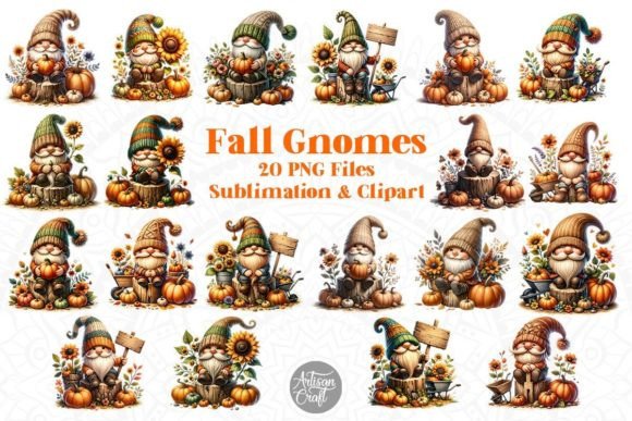Download Fall Gnome Watercolor Clipart Bundle - Watercolor clipart Collection