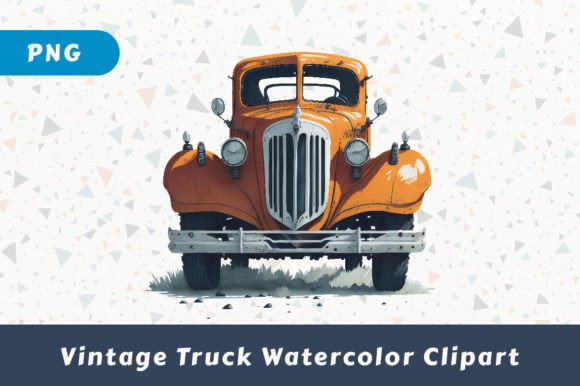Download Vintage Truck Watercolor Clipart - Watercolor clipart Collection