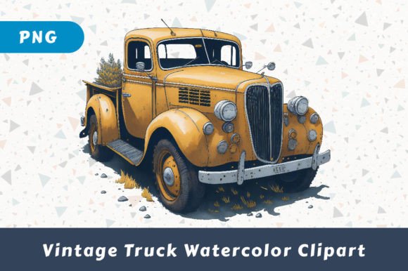 Download Vintage Truck Watercolor Clipart - Watercolor clipart Collection