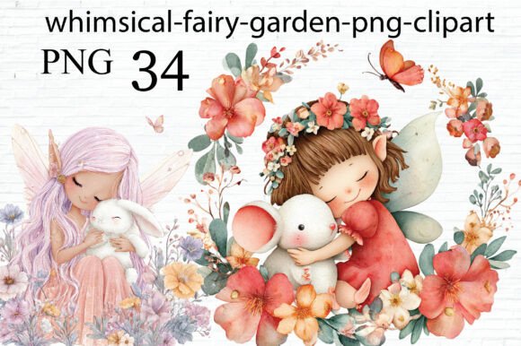 Download Whimsical Fairy Garden Clipart PNG - Garden clipart Collection