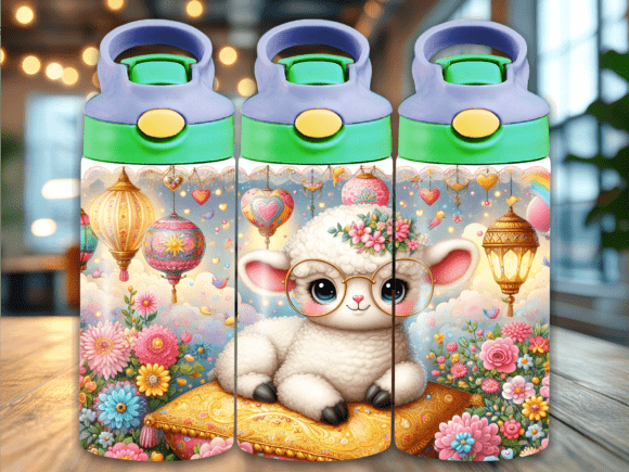 Download Boho Nursery Lamb Flip Top Kids Tumbler - Premium Resources