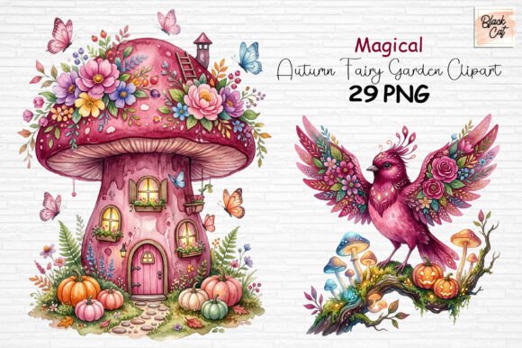 Download Magical Autumn Fairy Garden Clipart PNG - Garden clipart Collection