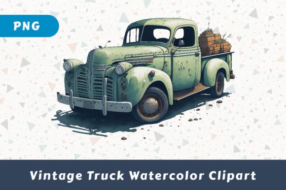 Download Vintage Truck Watercolor Clipart - Watercolor clipart Collection