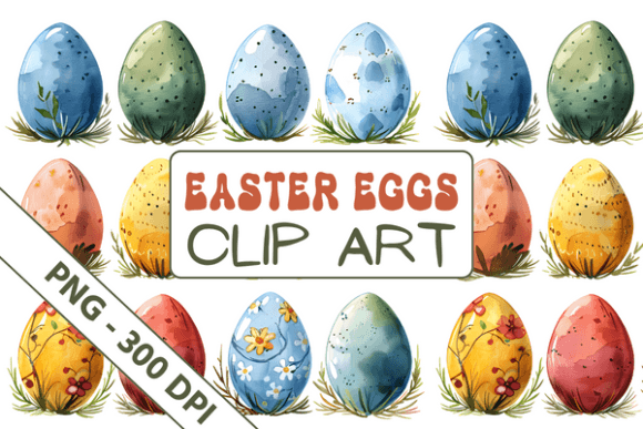 Download Watercolor Easter Eggs Clipart 01 - Easter eggs clipart Collection
