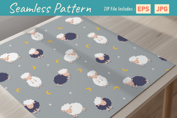 Download Cute Sheep Seamless Nursery Pattern - Premium Resources