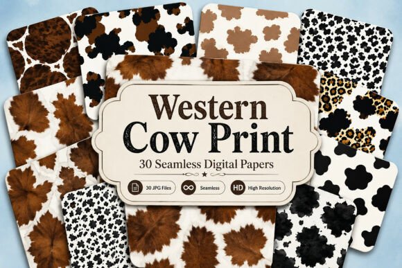 Download Western Cow Print Seamless Patterns - Patterns Collection