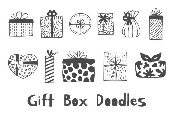 Download Gift Box Doodles Line Present Clipart - Present Collection