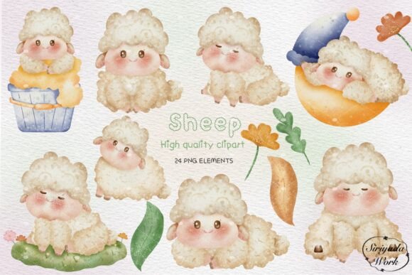 Download Watercolor Sheep Clipart, Nursery Clipar - Premium Resources