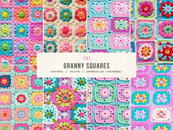 Download Granny Square Crochet Seamless Patterns - Patterns Collection
