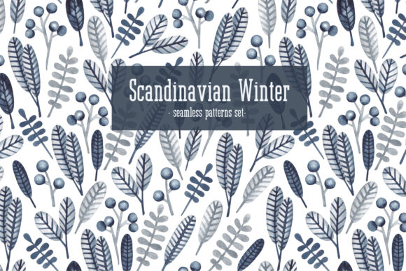 Download Watercolor Patterns “Scandinavian Winter - Patterns Collection